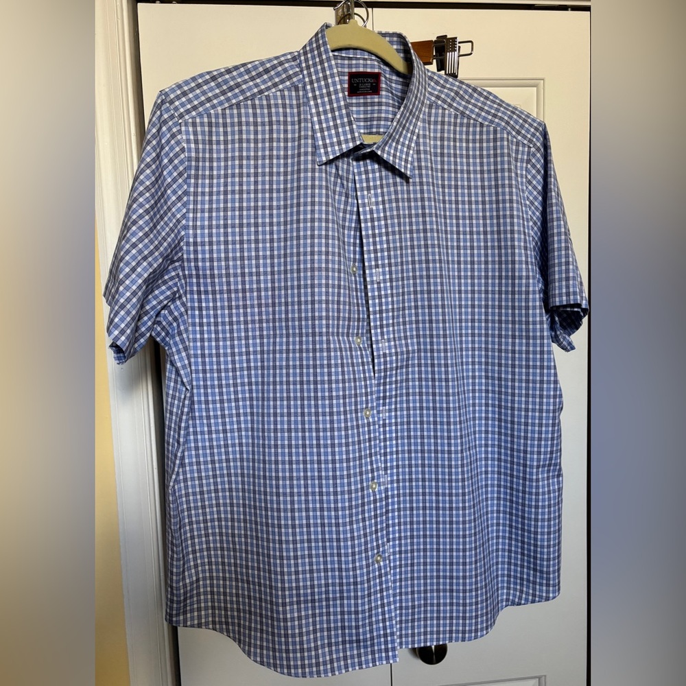 Untuckit Blue Checkered Men's Shirt
